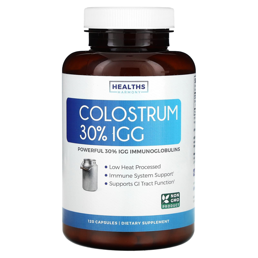 Healths Harmony, Молозиво 30% IGG, 120 капсул (500 мг на капсулу)