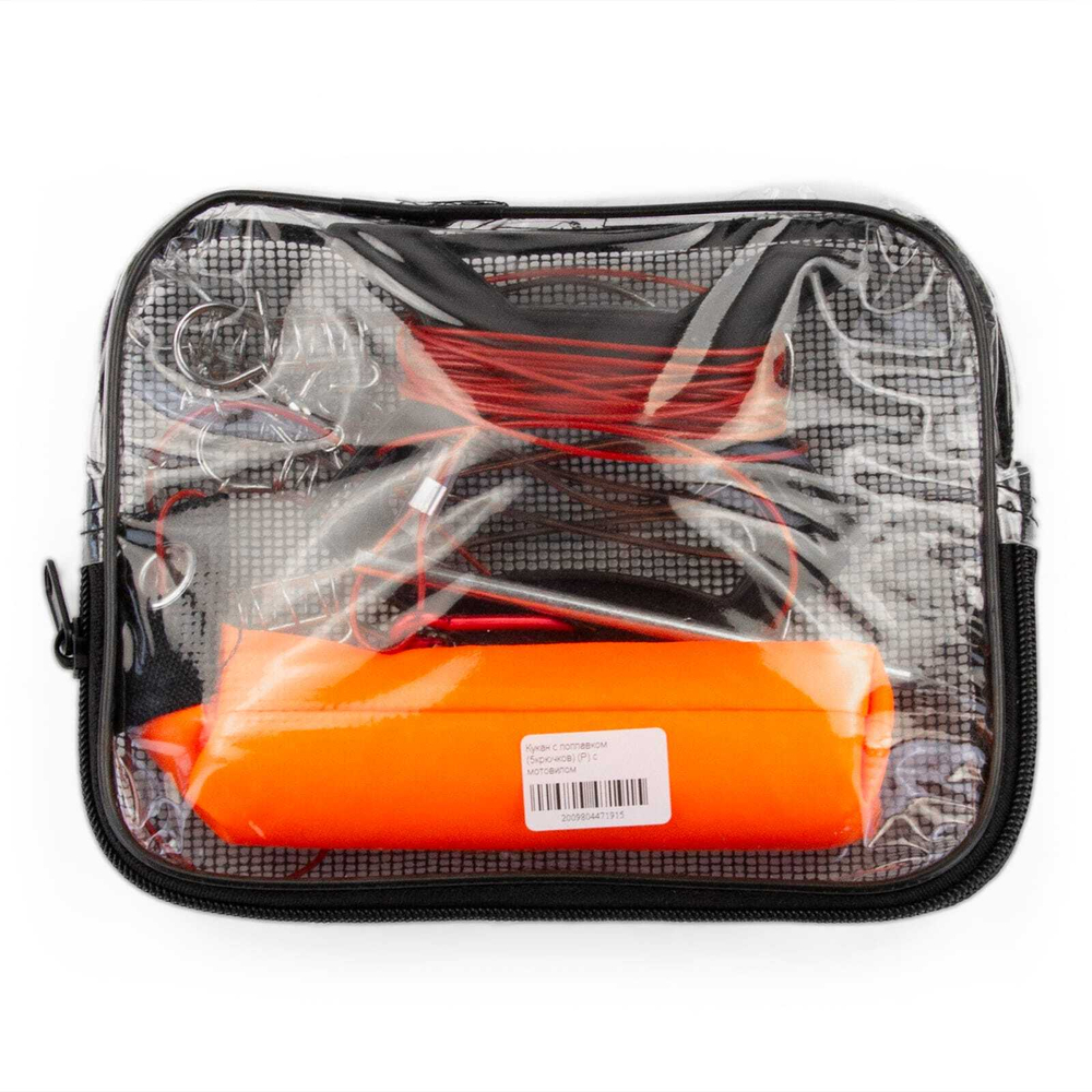 Кукан с поплавком и мотовилом (5 крючков)