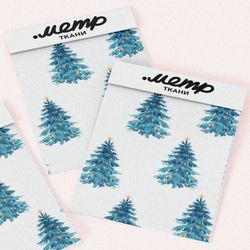 Ткань шифон синие ёлки