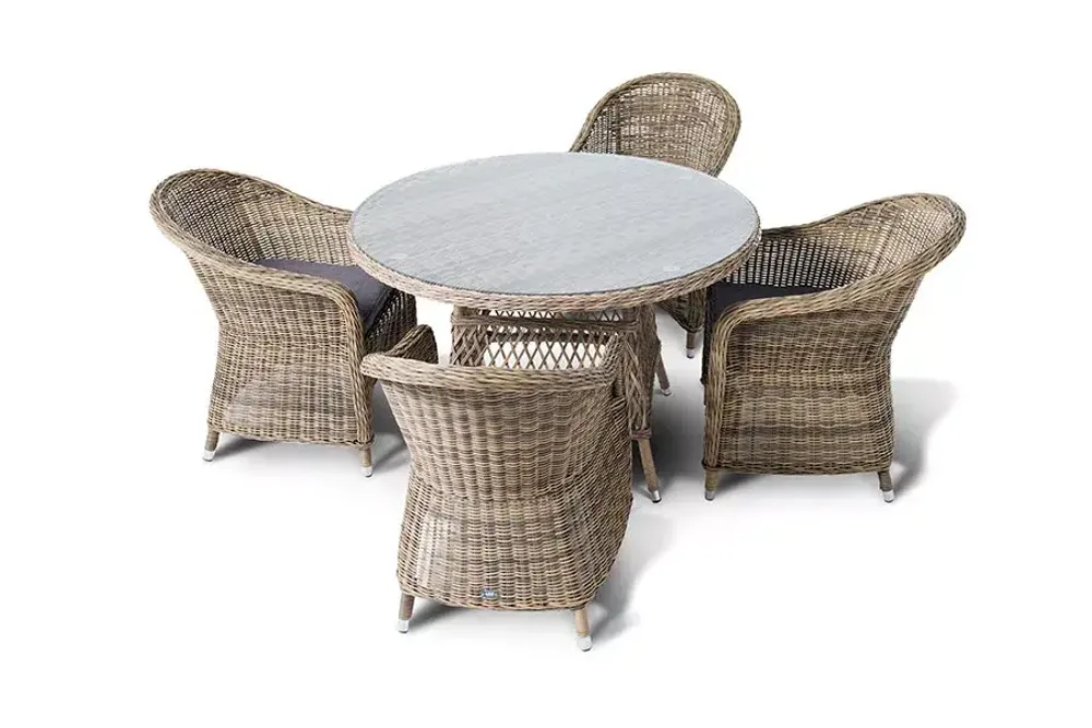 "Равенна" обеденная группа плетеная, цвет соломенный