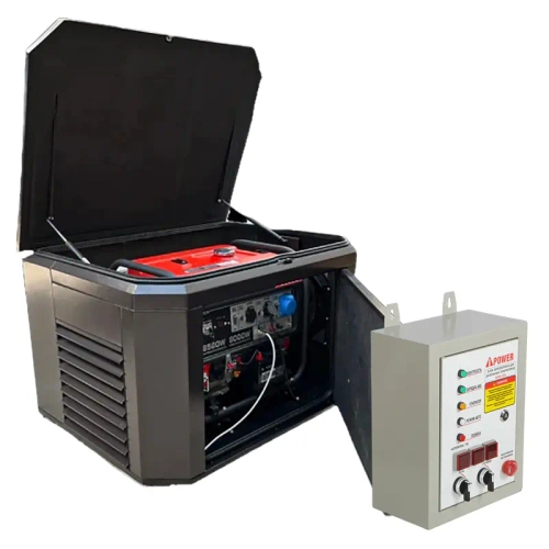 A-iPower A9000EAX бензиновый генератор в кожухе 1400SS RAL 8019 с блоком АВР 400В/25А (8 pin) New УТ-11182606/29109