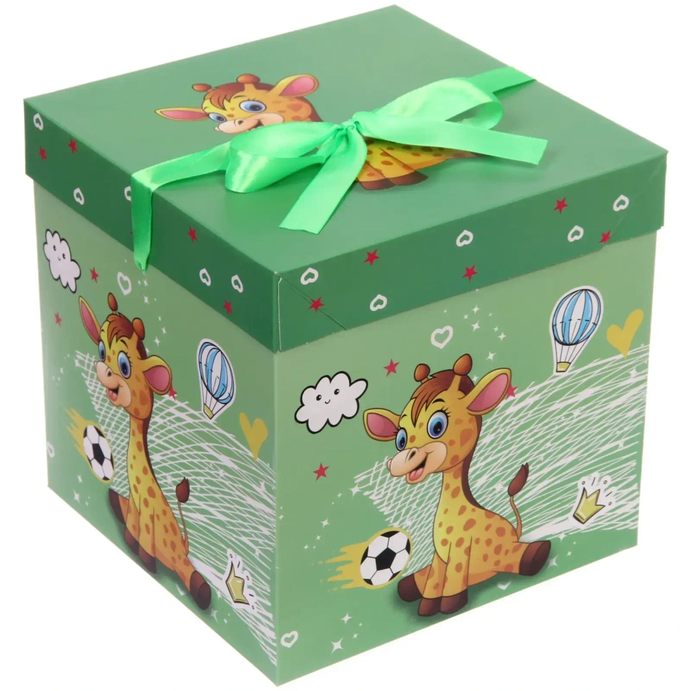 Коробка подарочная «Зверята» 22*22*22 см, микс
