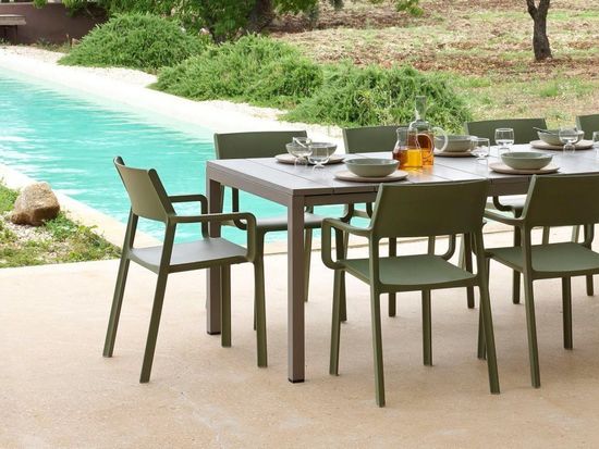 Стол металлический раздвижной Rio Alu 140 Extensibile цвет тортора Nardi Италия