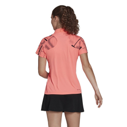 Женское поло Adidas W Club Graphic Polo - acid red/black