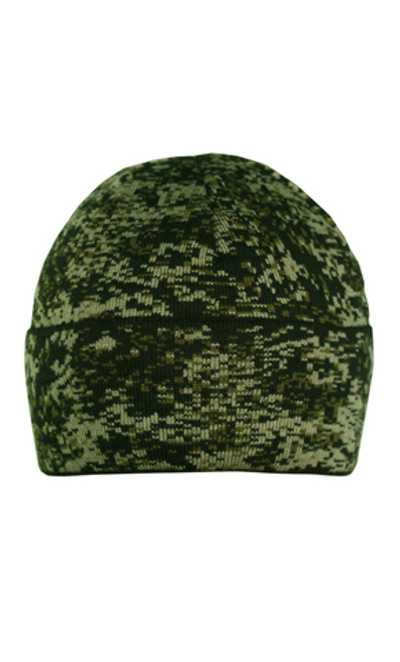 Шапка 2х нитка зел.Цифра с отворотом на флисе