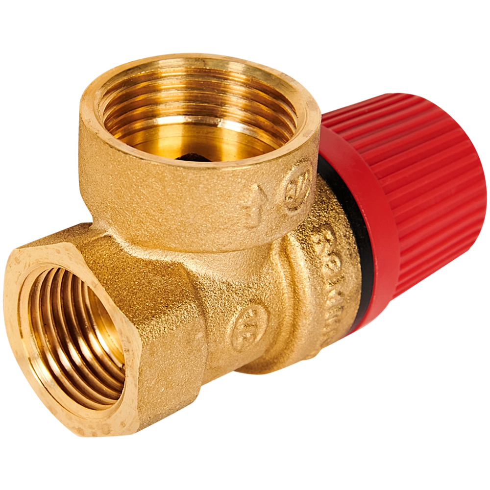 Клапан предохранительный ROMMER - 1/2", сброс 3/4" (ВР/ВР, Tmax 110°C, 3 бар)