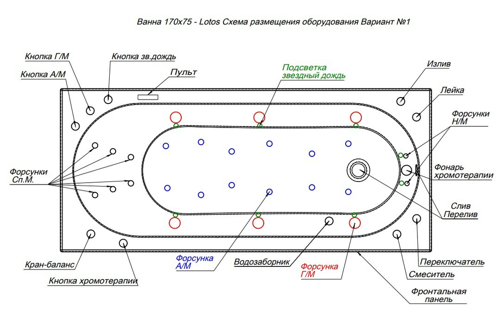 Акриловая ванна Aquanet Lotos 170x75