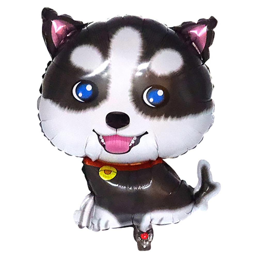 Шар Фольгированный Собака Хаски (Серый)