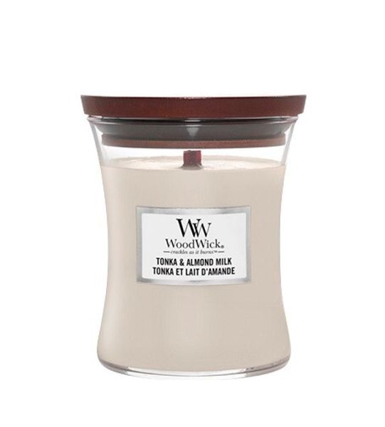 WoodWick Tonka& Almond Milk- Свеча Средняя 275 г. Тонка и Миндальное молоко