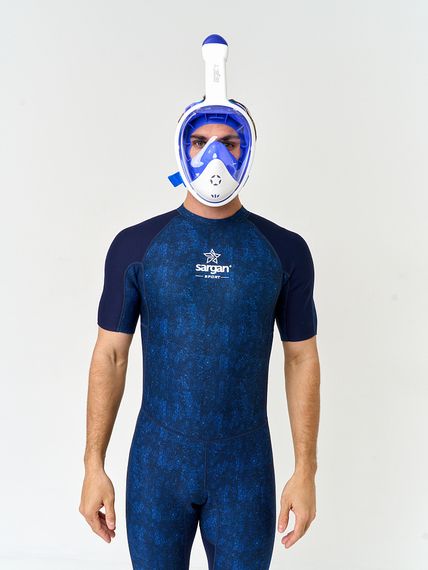 Маска полнолицевая Sargan Планета океан 2.0 белый/синий