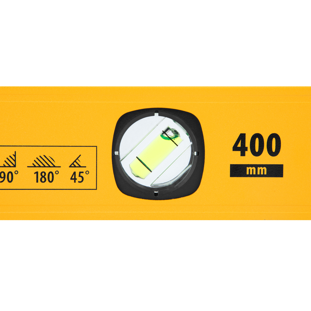 Уровень алюминиевый, магнит., фрезерованный, 3 глазка (1 зеркал.) 0,5 мм/м, 400 мм Denzel