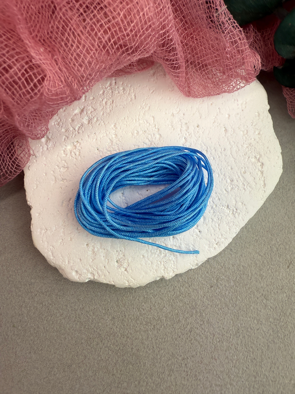 Шнур для плетения браслетов 0,8 мм, Лазурный (5 м)