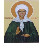 Алмазная мозаика на подрамнике с полным заполнением «МИР ЯРКИХ КРАСОК», Матрона Московская, 40*50см