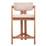 Стул полубарный Bradex Home Rich рогожка латте с ножками цвета орех