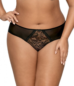 Трусики-бразилиана с кружевной вставкой по центру (Размер: M) (Цвет: белый)