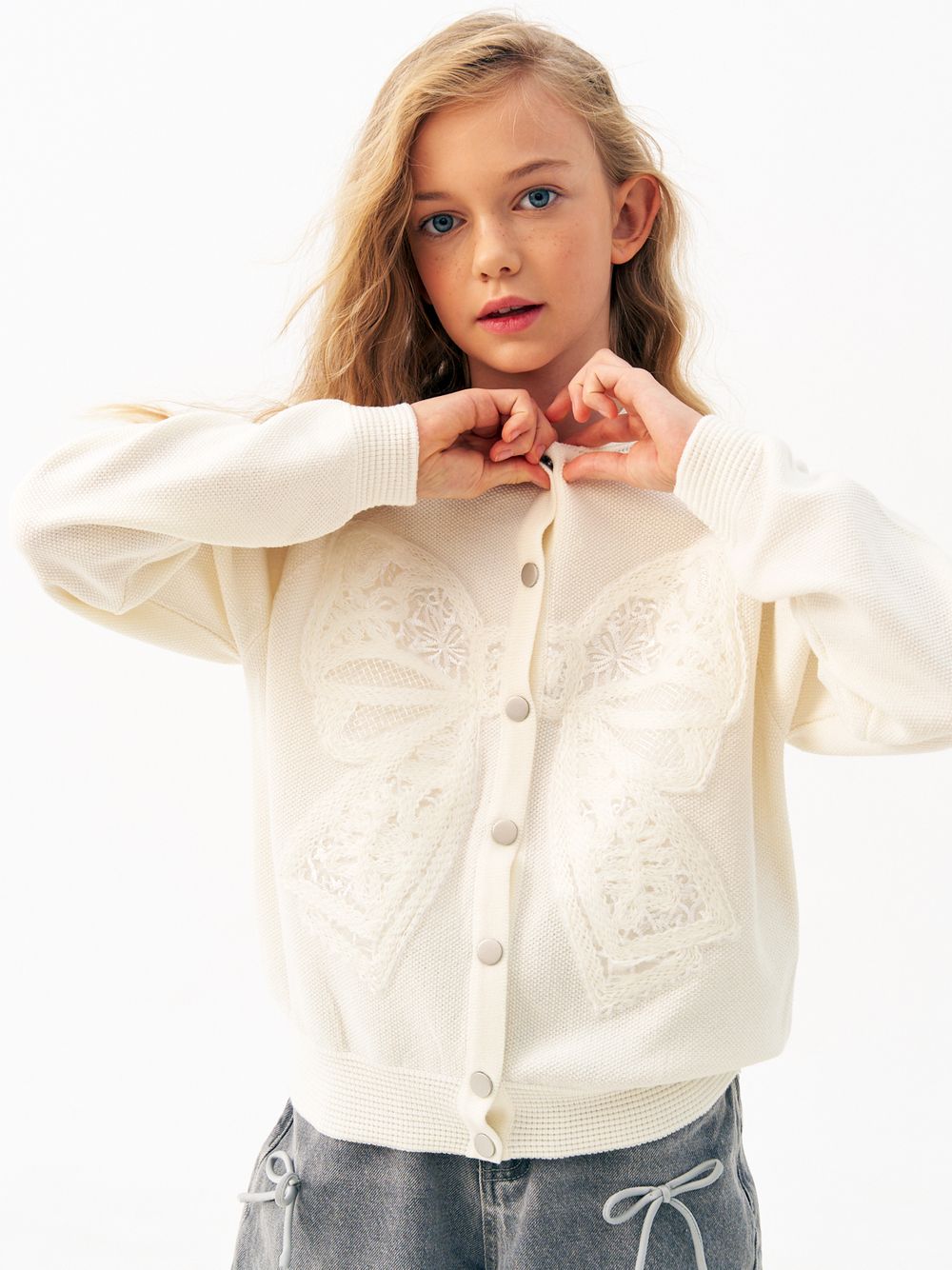 Кардиган для девочки AT1118 молочный