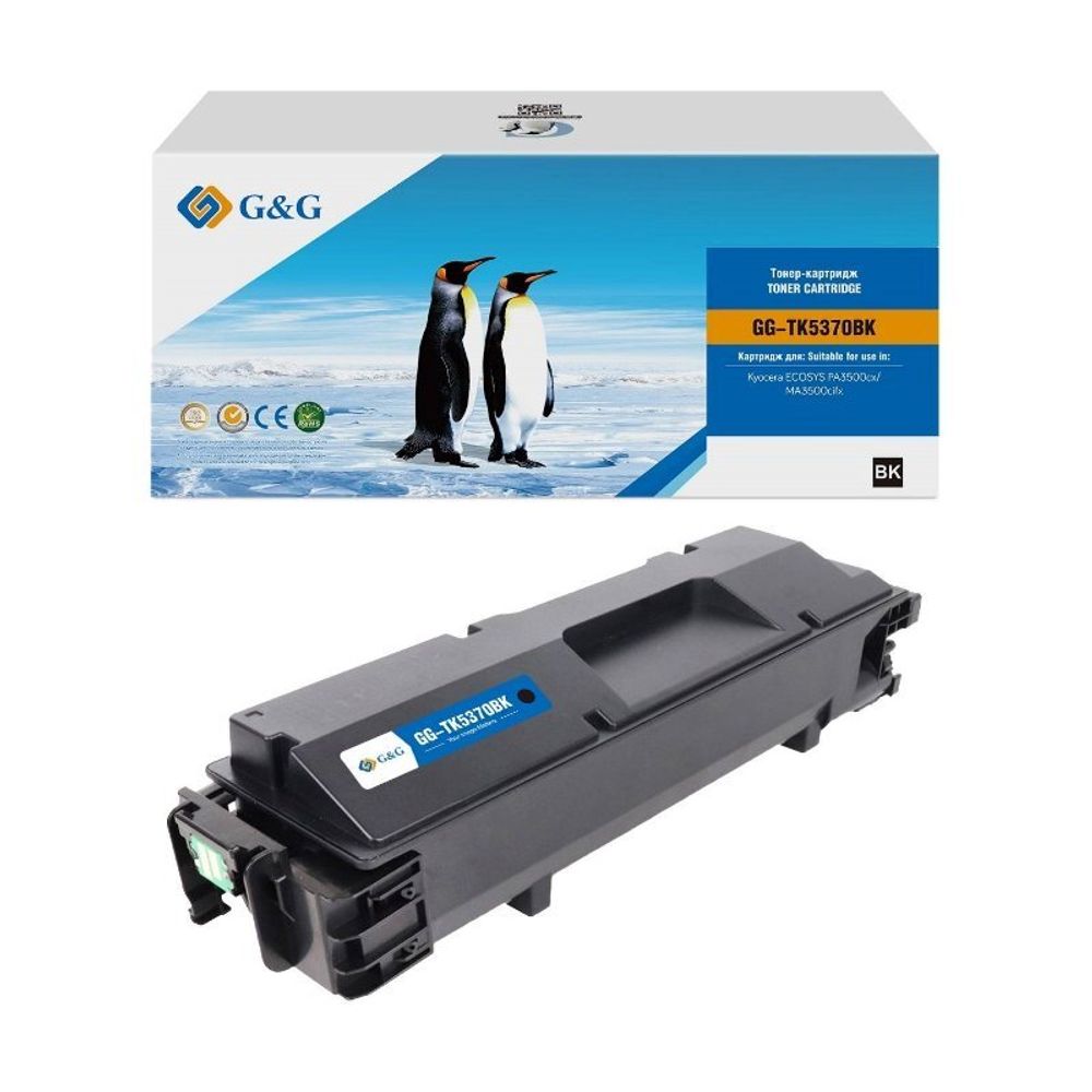 Тонер-картридж G&amp;G, аналог Kyocera TK-5370BK для ECOSYS PA3500cx/MA3500cix черный (7K)