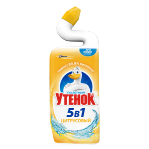 ЧИСТЯЩЕЕ СРЕДСТВО ДЛЯ ТУАЛЕТА 5В1 ЦИТРУСОВЫЙ 900МЛ ТУАЛЕТНЫЙ УТЕНОК
