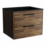 Тумба с раковиной Vincea Chiara 2D 60 VMC-2C2600CO/VCB-13600B тёмный дуб/раковина черная