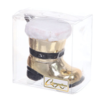 Елочная игрушка "Новогодний сапог" 8*5*8,5 см, Шампань (Серпантин)