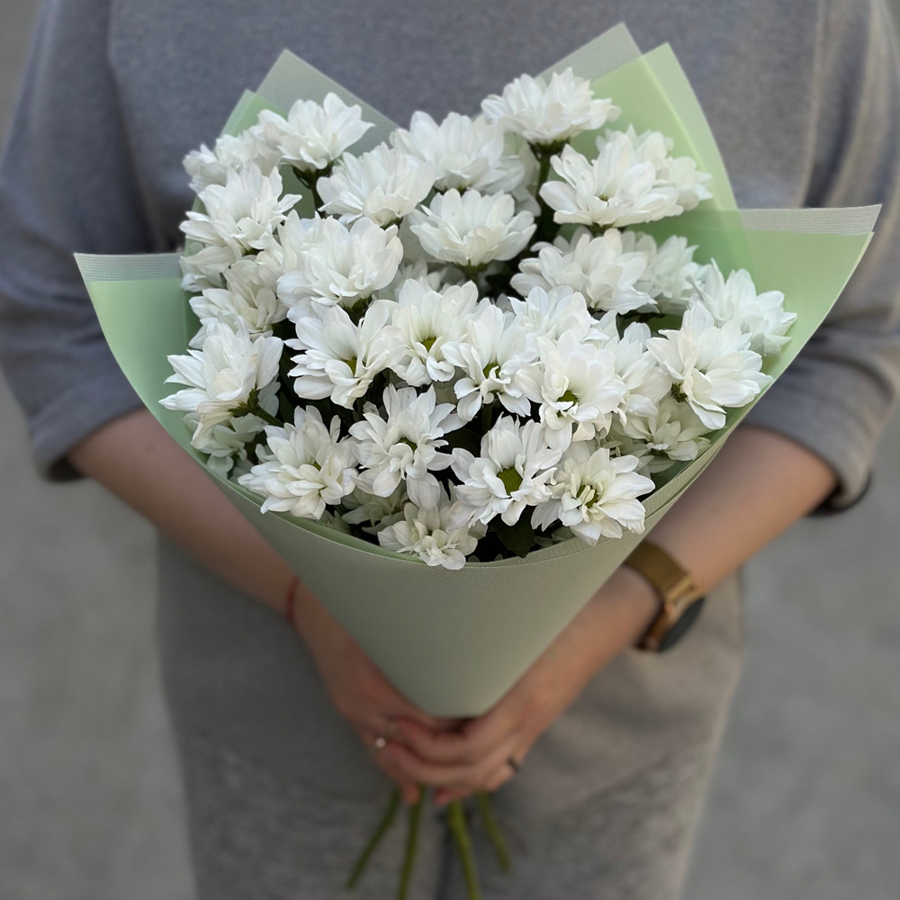 С19115 БУКЕТ ИЗ 5 КУСТОВЫХ ХРИЗАНТЕМ РОМАШКОЙ