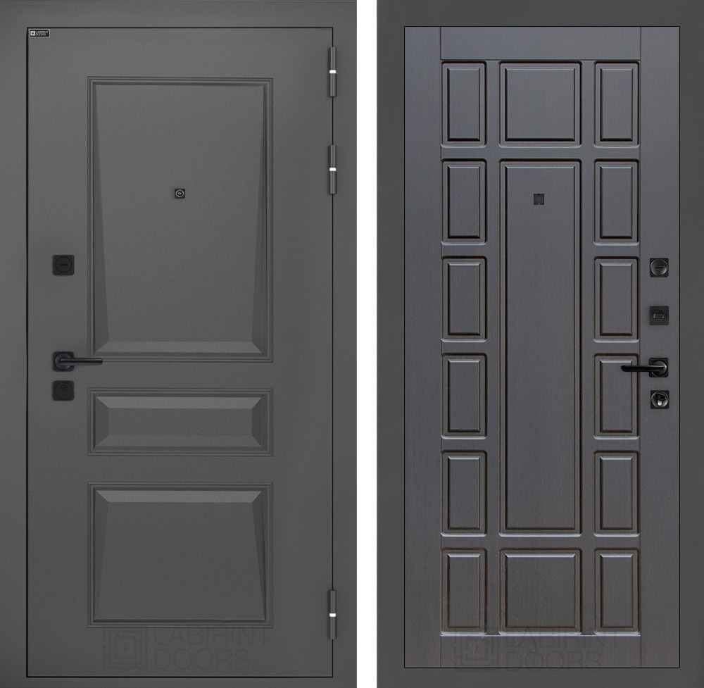 Дверь Входная Металлическая Лабиринт ОРЛЕАН 12 Венге