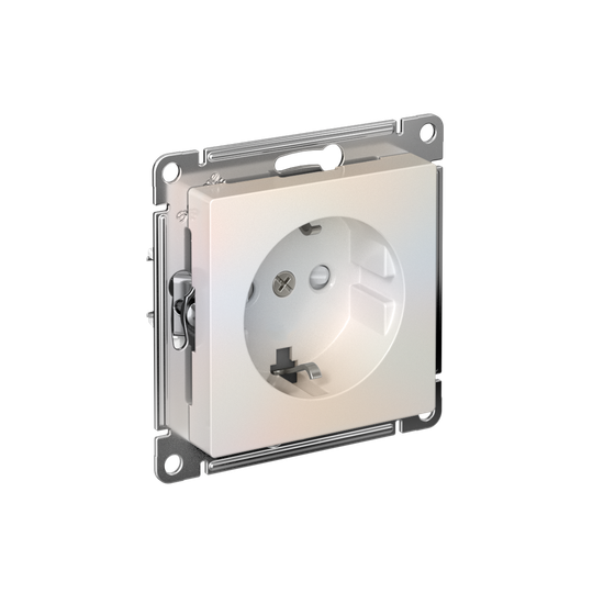Розетка AtlasDesign 16А с заземл. защ. шторки быстрозажим. клем. механизм жемчуж. SE ATN000445S