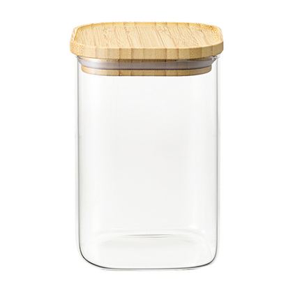 Банка для хранения квадратная 1.1л Glass Bamboo