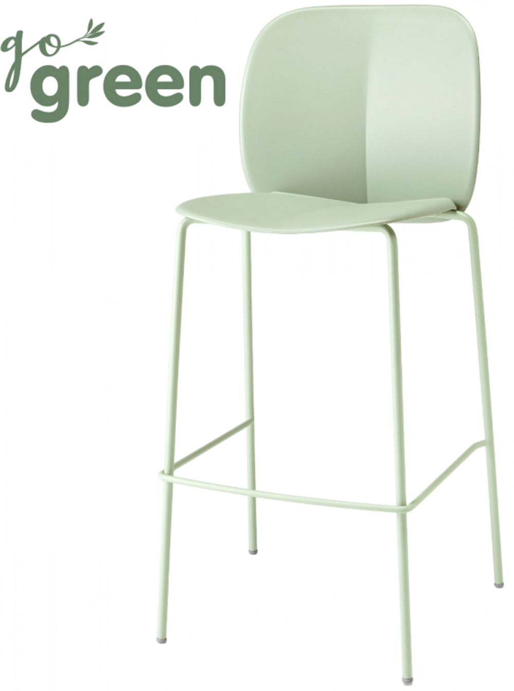 Стул пластиковый барный Scab Design Mentha Go Green, зеленый шалфей