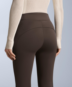 OYSHO Водонепроницаемые эластичные брюки-клеш SKI, темно-коричневый