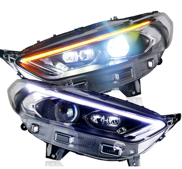 Передние фары Форд Мондео 5 2013-2019 V8 type [Комплект Л+П; яркие ходовые огни; светодиодный поворотник; FULL LED]