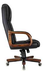 Кресло руководителя Бюрократ T-9932Walnut черный эко.кожа крестов. металл/дерево