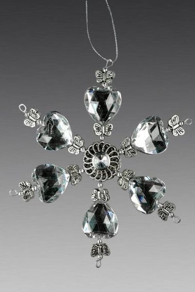 Украшение &quot;Снежинка&quot; цвет серебро 12 см, (151631)