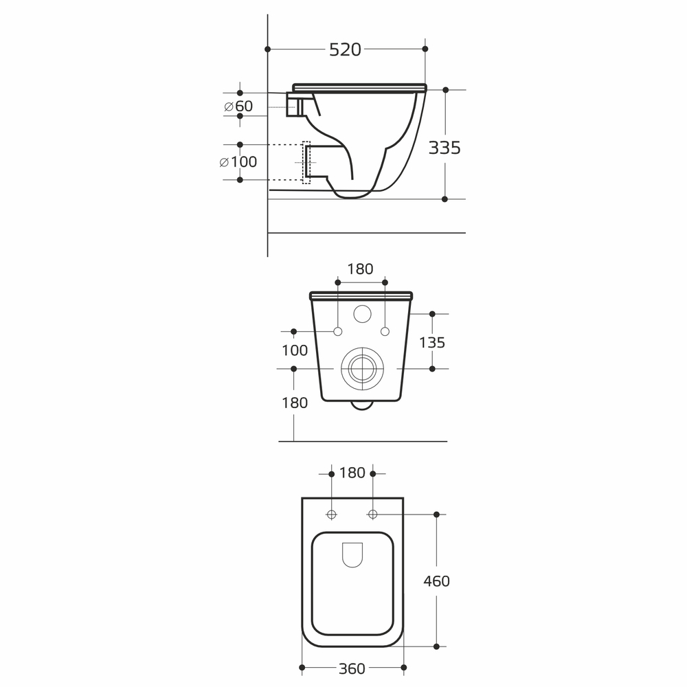 Унитаз подвесной безободковый WAVE LETI Tornado3.0 сид. дюропласт, м/л, быстр, БЕЛЫЙ глянец (XL)
