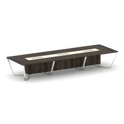 Steel Meet Стол переговорный прямоугольный MM-PR.B.SP-16 Дуб Мали/Ваниль Глянец/Нержавеющая Сталь/Хр