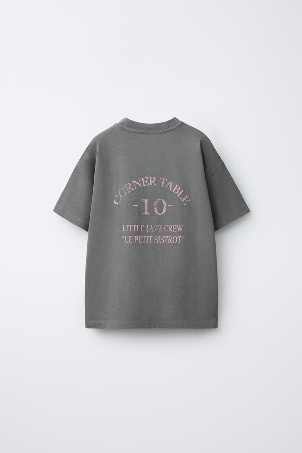 ZARA ФУТБОЛКА С НАДПИСЬЮ, АНТРАЦИТОВО-СЕРЫЙ