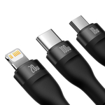 Кабель Baseus Flash Series Ⅱ One-For-Three Fast Charging Cable Type-C to M+L+C 100W 1.5m - Black