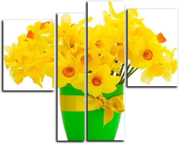 Модульная картина "Желтые нарциссы"