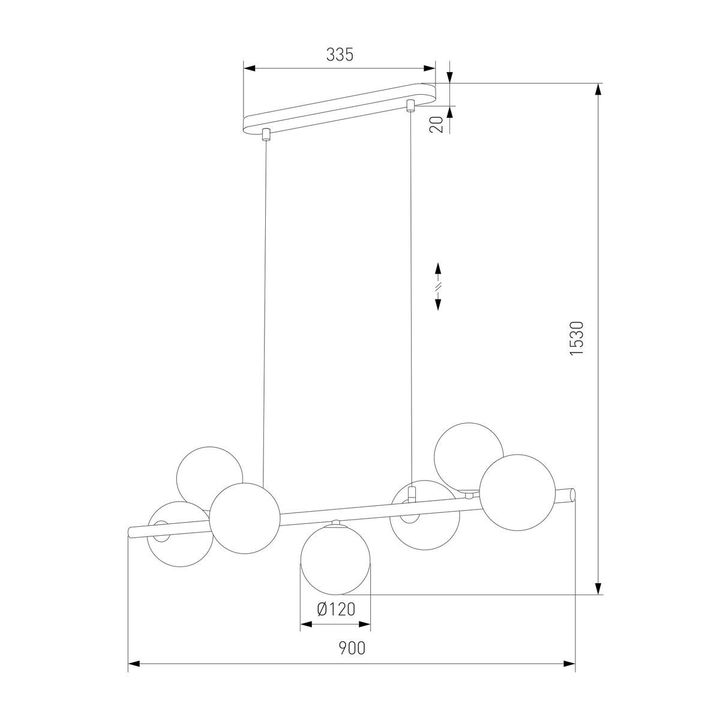 Подвесная люстра TK Lighting 5668 Estera Gold