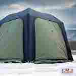 Пневмокаркасная палатка-шатёр «Снежный Очаг» 3×3×2,3 м — из ПВХ, морозостойкая