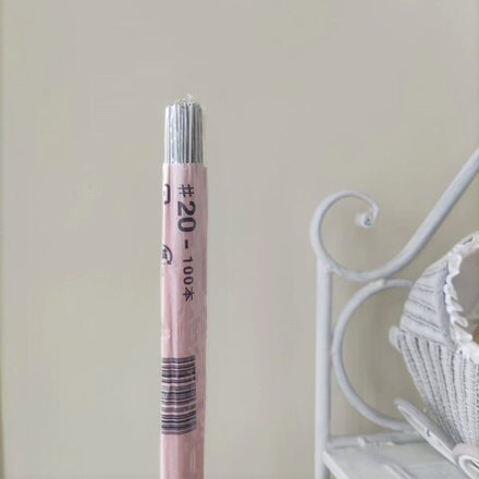 Проволока для рукоделия японская в тейпе №20 (Белая, 100 шт) / Проволока толстая для флористики Белая