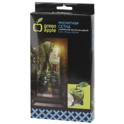 GBN003 GREEN APPLE Москитная сетка на дверь 2штx75смx220см, 2 шторы + крепежная лента | GREEN APPLE