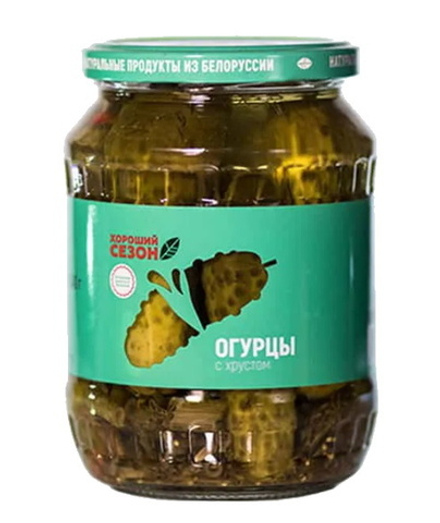 Огурцы с хрустом 680г. Хороший сезон