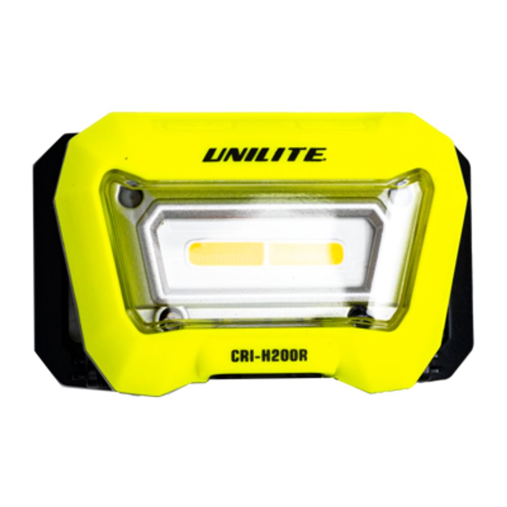 UNILITE CRI-H200R - Налобный сенсорный фонарь 3 цвета, CRI 96+, 200Lm, 1500 mAh, IPX5 |