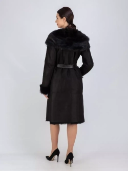 Дубленка зимняя натуральная с капюшоном длинная и теплая