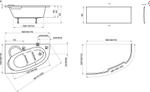 Ванна ASYMMETRIC 170x110 левая белая