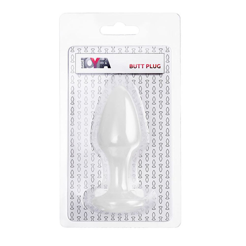 Белая акриловая анальная втулка 9,5см ToyFa Basic 881306-10