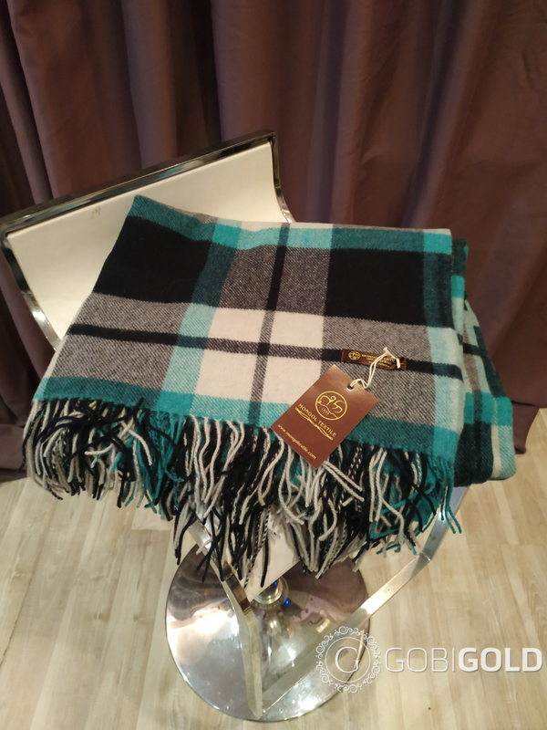 Плед из 100% шерсти ягненка 150x200 см. (MONGOLTEXTILE) - MT078