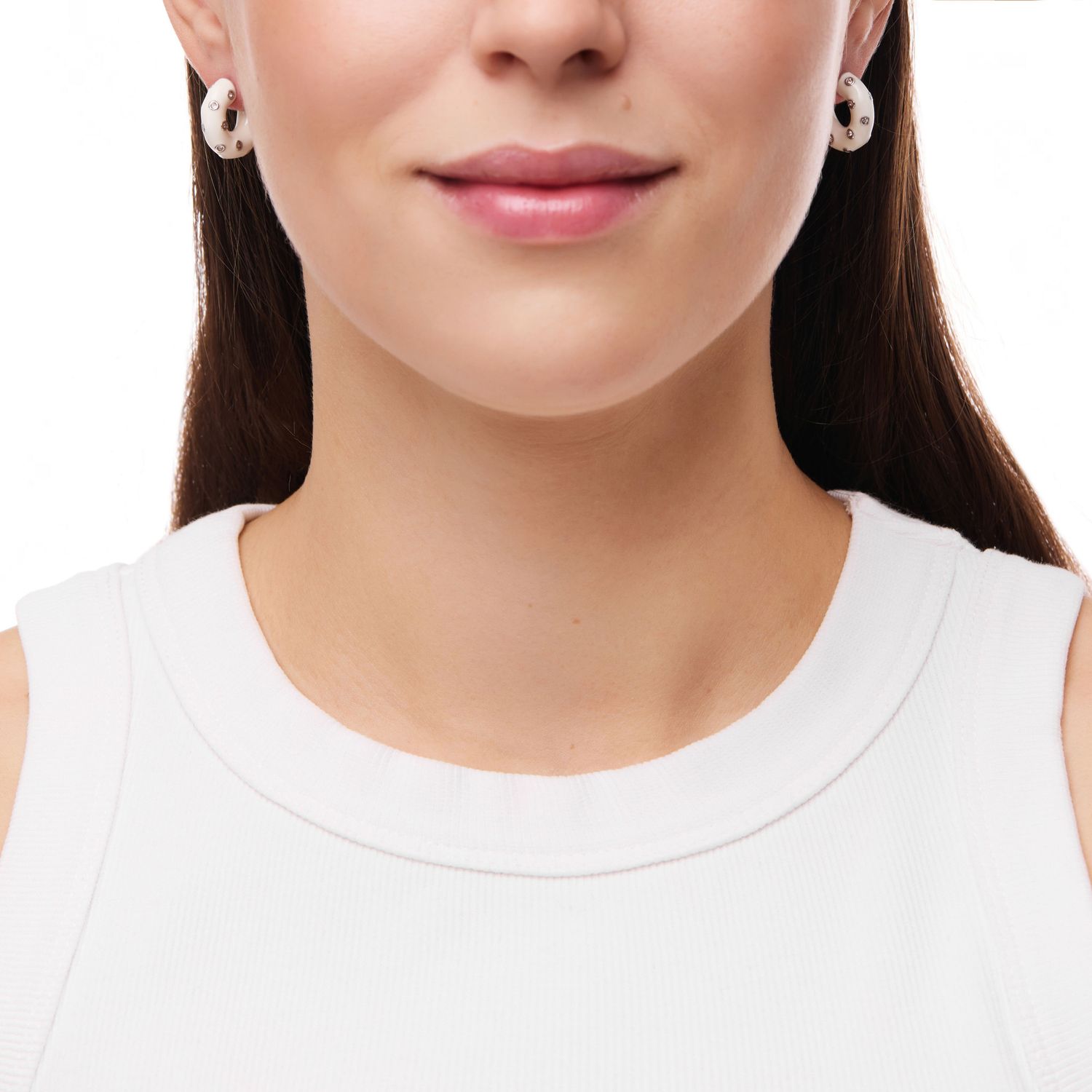 Серьги Dainty Donut Earrings – White