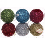 Новогодние шары 7 см (набор 6 шт) «Сияние цвета», микс